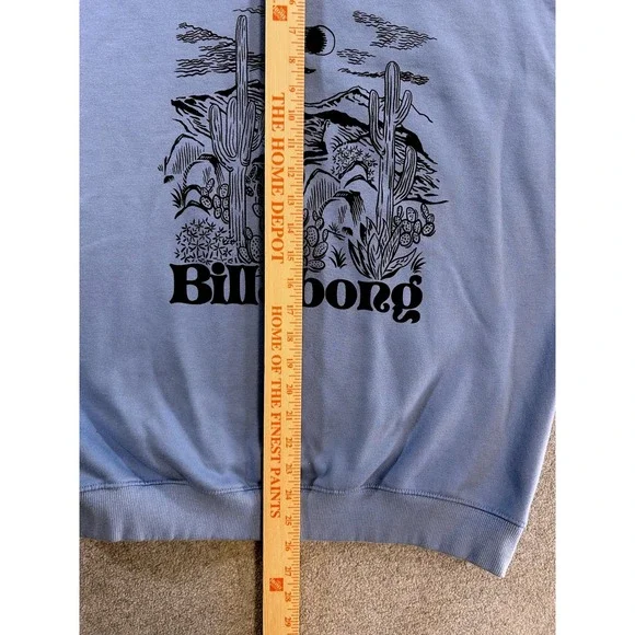 Billabong Sweatshirt Womens Small Blue Excellent Desert Graphic Oversized Crew - Picture 4 of 6